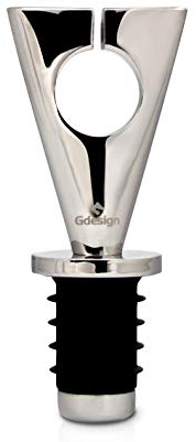 Gdesign Wine Bottle Stopper, Stainless Steel Wine Topper Stoppers, Reusable Wine Corks with Silicone, Wine Accessories Gift for Wine Lovers