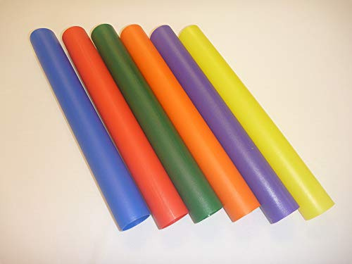 Everrich Industries Plastic Relay Race Batons Set of 6 Colors