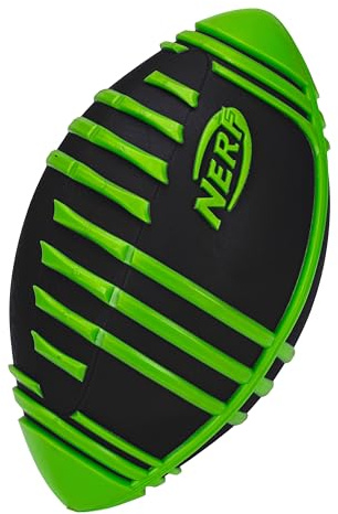 NERF Weather Blitz Foam Football for All-Weather Play -- Easy-to-Hold Grips – Great for Indoor and Outdoor Games -- Green
