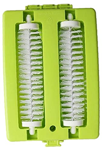 Doppelbürstenkopf Hand Teppich Tischbürste Kunststoff Sweeper Crumb Dirt Reiniger Roller Tool (zufällige Farbe)