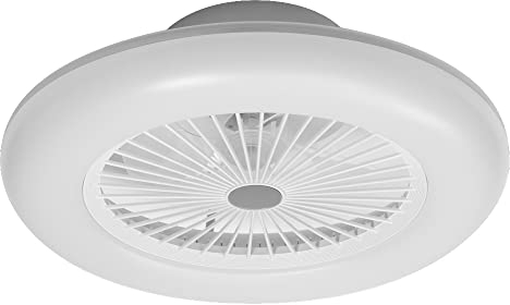 LEDVANCE Smarte WiFi LED Deckenventilator Leuchte, rund, weiß, dimmbar, regelbare Luftgeschwindigkeit inklusive Fernbedienung, steuerbar über App und Sprachassistenten, einfache Montage