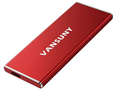Vansuny 1TB Portable External SSD, USB 3.1 Gen2 540MB/s High-Speed Data ssd External Hard Drive USB C, Metal Mini Portable External Solid State Drive, Red