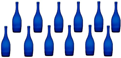 BELLEROFONTE Bottiglie in Vetro Blu per Acqua solarizzata 750 ml con tappo a pressione con guarnizione (12)
