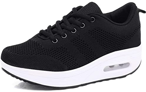 Women's Lightweight Sneakers,Trainers Ladies Casual Comfortable Walking Shoes Platform Wedges Breathable Running Shoes