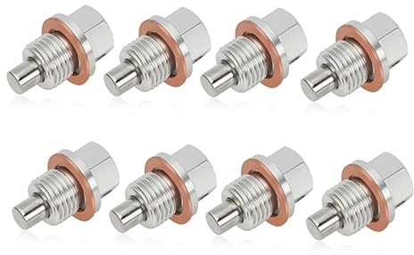 M14x1,5 Magnetische Ölablassschraube Ölwannenmutter Schraube Dichtung Quetschscheibe for Ford for GM for Hyundai for KIA for Accord for Honda for CRV for Civic for Pilot for Odyssey ( Color : 8Pcs )
