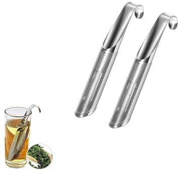 YCSSSD Stainless Steel Novelty Tea Strainer, Tea Infusers For Loose Tea, Long-Handle Tea Filter Stick Pipe Tea Diffuser, Tea Leaf Infuser Food Grade Fine Mesh Tea Filter (2 pcs)