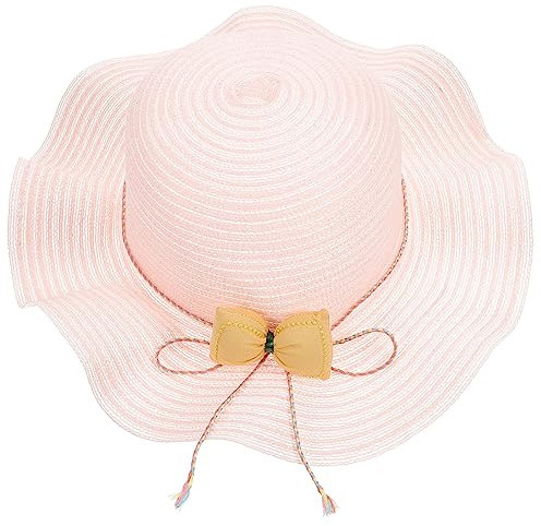 SHOWERORO Strohhut Für Mädchen Sommer Sonnenhut Uv Schutz Junge Mädchen Kopf Schatten Spendend Leicht Atmungsaktiv Strand Urlaub Reisen Frühling Herbst Outdoor-aktivitäten