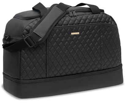 EVERFUN Sporttasche Reisetasche Groß, 40L Weekender Damen Reisetaschen mit Schuhfach & Nassfach, Wasserdicht Gym Bag Travel Bag, Handgepäck Tasche für Sport Reise Flugzeug, Schwarz