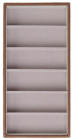 Organizzatore Per Occhiali da Sole con Venature del Legno - Display 6 Scomparti per Montature e Custodia