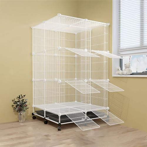 Katzenkäfige, Kaninchenkäfig, Kleintierkäfige, Vogelkäfig, Haustier-Laufstall, Welpengehege mit Tür, für drinnen und draußen, DIY-Haustierzaun aus Metall, für Welpen, Kaninchen, Kätzchen, Ha
