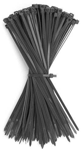 GUNGY Bridas Plastico para Cables 200 x 3,6mm Negro Bridas Sujetacables Eléctricos para Gestión de Cablesde Jardinería 100 Piezas