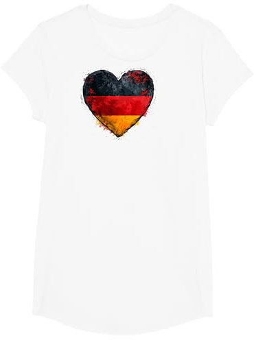 Deutschland T-Shirt Herz mit der Deutschen Flagge Germany T-Shirt
