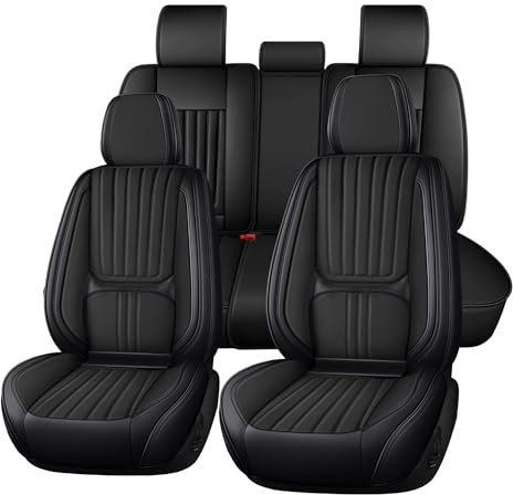 Roguzm Autositzbezüge Universal passend für Opel Astra H J G Mokka Insignia Cascada Corsa Adam Ampera Andhra Zafira Wasserdicht PU Leder Kissenbezüge