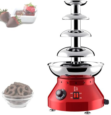 Fuente de chocolate grande, máquina eléctrica para derretir chocolate caliente de 4 o 5 niveles con base de olla para derretir chocolate con temperatura ajustable, para cumpleaños infantiles,4Tiers