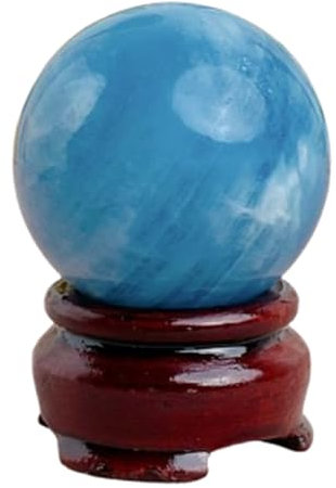 NHDVDVAV Natürliche Aquamarin-Kristallkugel, Rohstein, polierter Edelstein, Kugel, Kristallkugel, Ornamente für Reiki, Meditation, Energie, Feng Shui, Chakra-Dekoration,35~40mm