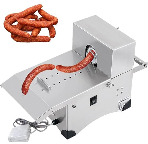 LQQYJSM Attrezzatura Automatizzata Legare Salsicce, Legatrice Elettrica per Salsicce, Reggiatrice Salsicce da 200 W, Diametro Massimo 50 Mm Insaccatrice per Salsicce Lunghezza Regolabile,220V