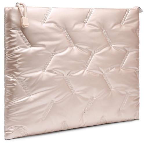 GAOCHY 15-16 Pulgadas Puffy Funda de Portátil para Macbook Pro 16 M4/M3/M2/M1 Pro/MAX 2024-2021, 15,6 Pulgadas ASUS Chromebook, ASUS Vivobook 16, 15,6 DELL Latitude, HP Pavilion 15, Marfil Oro