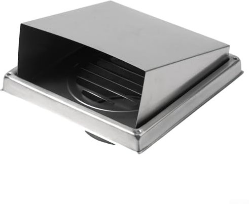 HpLive Cubierta de ventilación de 100 mm, rejilla de ventilación de pared de acero inoxidable, cubierta de ventilación para baño, cocina, campana extractora, secadora de ropa, plateado