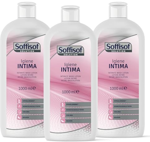 Soffisof Intimate Hygiene Cleanser 3x1000ml - Intimate Wash Lotion for Elderly and Adults - Gentle Cleansing for Sensitive Skin - 3l Refill Pack