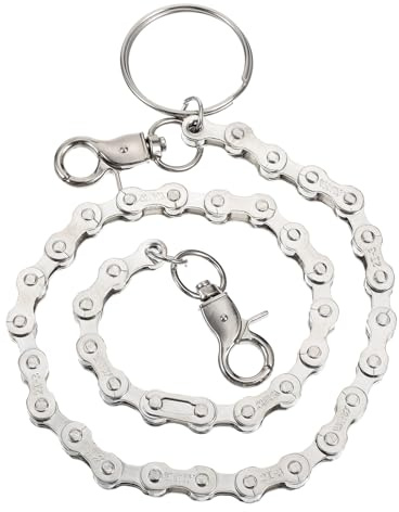 Bremorou Bicycle Chain Pants Keychain Keyring Biker Wallet Chain Pants For Men Silver Hip Hop Punk Jeans Wallet Chains Biker Keychain For Men Jeans