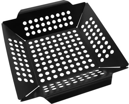 TOYANDONA Vassoio per Grigliare in Ferro Resistente Cestello per Barbecue Rivestimento Antiaderente Stabile per Uso Esterno Vassoio per Grigliare Compatibile Vari Fornelli Design Versatile