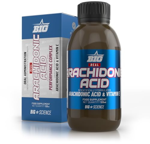 BIG - Ácido Araquidónico + Vitamina E - Suplemento Potenciador de Hipertrofia Muscular - Aumenta Masa Muscular, Ayuda a la Recuperación - Mejora Respuesta Anabólica al Entrenamiento de Fuerza 120 ml