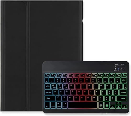 Bueuwe Funda con Teclado para iPad 9.7(2017/2018) Air2/Pro9.7, con retroiluminación, Teclado inalámbrico extraíble,Negro