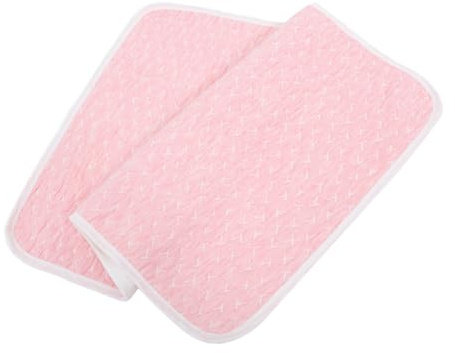 Toddmomy Tappetino e Traspirante per Ragazzo Ragazza in Cotone Lavabile, Materassino Cambio Portatile per Culla e Fasciatoio, Colore Rosa