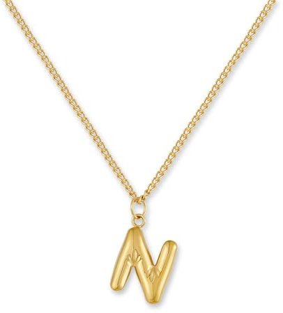 GD GOOD.designs Buchstaben Kette Gold Bubble | Initialen Anhänger aus 18K vergoldetem Edelstahl - Wasserfest & Hautverträglich | Halskette Damen A-Z