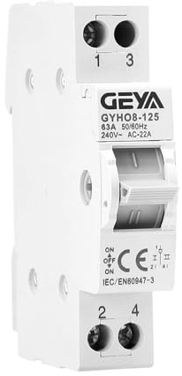 Interruptor de transferencia manual de alimentación doble para la red y el generador Interruptor de aislamiento de conversión manual DIN Rail Mount(1P-63A-240V)