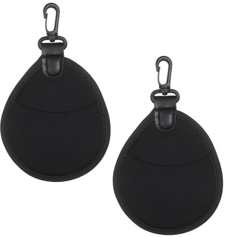 PATIKIL 37mm Lens Filter Case, 2PCS 2 Pockets Camera Filter Carry Bag Nylon Shockproof Camera Filter Lens Protector Pouch for Photography Round Circular Square Filters Storage, Black