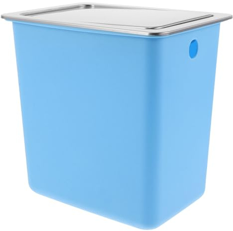 TOGEVAL Cubo de Basura Empotrado para Encimera Pequeño con Tapa Abatible de Acero Inoxidable Papelera Rectangular con Cubo Plástico Extraíble Adecuado para Cocina Oficina y Hotel