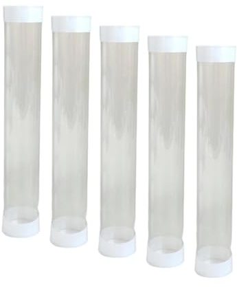getuse Golf Ball Storage Tube Organizer (5-Pack) - Clear Acrylic Cylinder Holder with Lid, Portable & Anti-Scratch- Large
