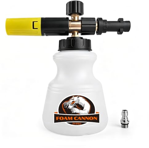 Zavrski Canon À Mousse Neige 1L Réglable, Compatible Karcher K2 K3 K4 K5 K6 K7, Buse De Pulvérisateur Auto, Accessoire Nettoyeur Haute Pression Avec Raccord Rapide 1/4