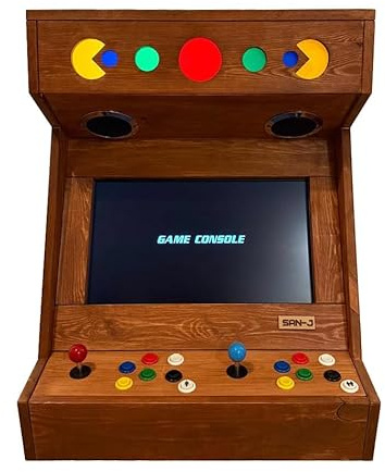 Bar-Top Arcade Retro SAN-J | Hecho a Mano en Madera – 2 Jugadores (Teca)