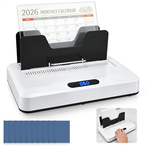 A4 Thermal Binding Machine, 700W Book Binder Machine, 600 Sheets Including 10 Binding Lids, 3 Time Settings, No Preheating with Cooling Slot, for A4 Letter Size Business Documents, Office
