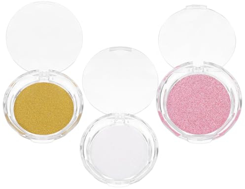 MALUGOGO Juego de 3 cajas de almacenamiento de pestañas con cubiertas de cristal e inserciones doradas, purpurina y iris, organizador compacto para pestañas postizas y viajes