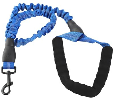 Hundkoppel Elastiskt rep Starkt Tåligt Bekvämt handtag för promenader Träning Löpning Alla storlekar Hundar Polyester Material 3,28 fot Längd Valfria färger (Blå)