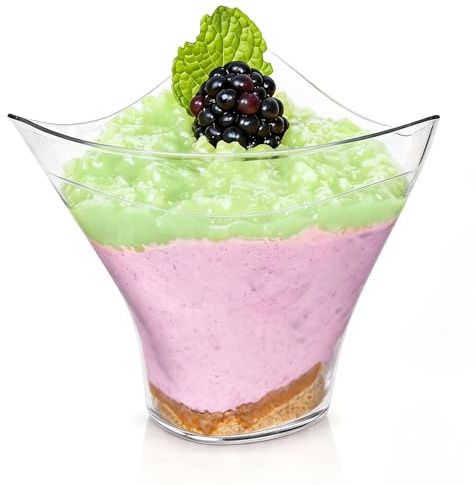 LYSHOOCE 50 Stück 100ml Transparente Dessertbecher, Parfait Becher für Eis, Mousse, Partybuffet, Catering und Hochzeit