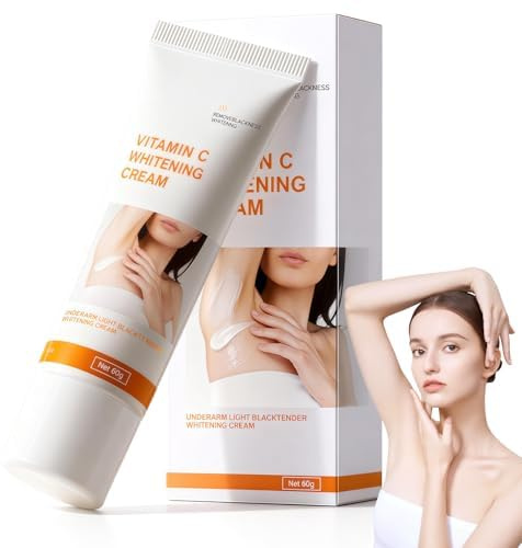 Crème Éclaircissante VC pour Aisselles et Zones Intimes,Underarm Whitening Cream à la Vitamine C,Soin Hydratant Anti Taches pour Cou,Genoux,Coudes, Intérieur des Cuisses,Femme & Homm,60ml