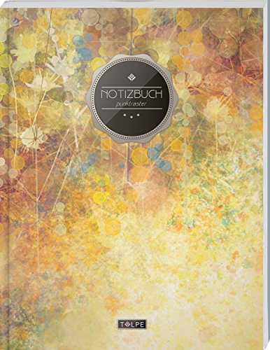TULPE Punktraster Notizbuch A4 „C067 Blumenregen“ (140+ Seiten, Vintage Softcover, Punktkariertes Papier - Bullet Journal, Dickes Notizheft, ... Gepunktete Seiten, Dot Grid Notebook)