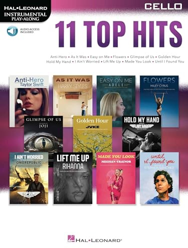 11 Top Hits for Cello. Instrumental Play-Along. Book/Audio-Online
