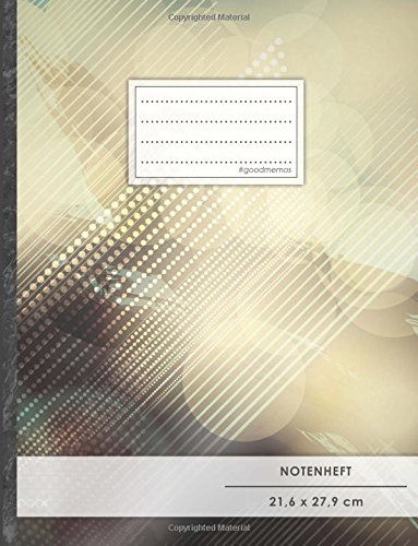 Notenheft: DIN A4 • 48 Seiten, 24 Blatt, 12 Systeme, „Abstrakt“ • Original #GoodMemos Schulheft • Mit Inhaltsverzeichnis und Seitenzahlen, Noten-Lineatur 14