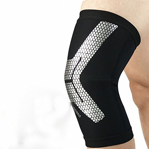 ZBHJ Basketball Knee Pads Outdoor Sports Running Football Breathable Protective Gear Climbing Warm Leggings Tights,A,M
