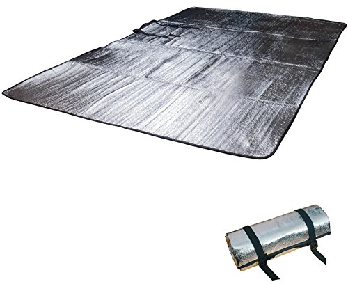 Outdoor International Aluminium Sleeping Mat Doppel Alumatte Isoliermatte 2 Personen Thermomatte 200 x 120 cm 240 g Silber