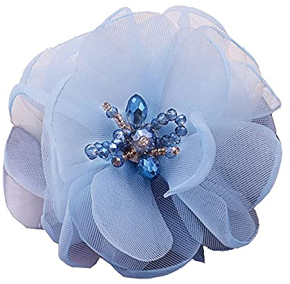 KABELIFE Blume Brosche Ansteckblume Blume Haarklammer Haarclip Haarspange Haarblume Haarblüte Haarschmuck für Hochzeit Party Dekoration (Blau)