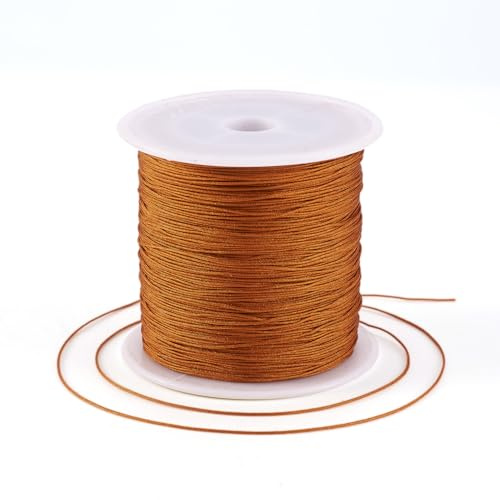 Craftdady- Cordoncino in nylon intrecciato per perline da 0,5 mm, per nodi cinesi, macramè, braccialetti fai da te, collane e gioielli, da 137 metri, colore: cioccolato