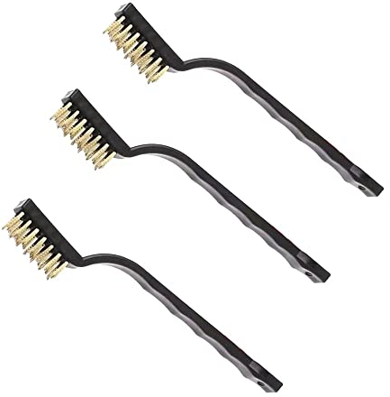 Mini Spazzola Metallico, 3 Pcs Spazzola Filo, Mini Spazzole in Ottone, Adatto per la Pulizia di Vernice, Grasso Sporco, Ruggine, Sporco, Polvere