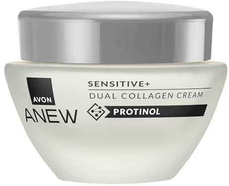 Avon Anew Sensitive+ Dual Collagen Cream - Tages- und Nachtcreme, 50ml | Feuchtigkeitsspendende Gesichtspflege zur Glättung, Straffung und Verbesserung des Hautbildes im Alltag