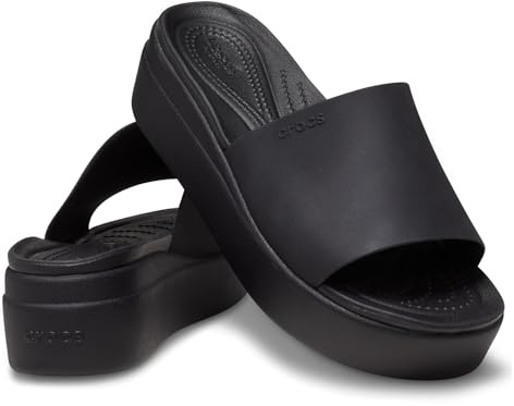 Crocs kvinnors Brooklyn glidsandal, Svart, 42/43 EU